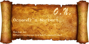 Ocsenás Norbert névjegykártya