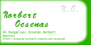 norbert ocsenas business card