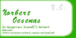 norbert ocsenas business card